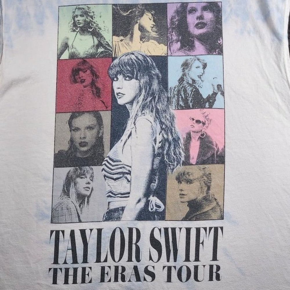 Taylor Swift The Eras Tour Blue Tie Dye Muscle Tank Top Sleeveless Shirt Large